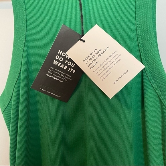 Who What Wear Green Sleeveless Halter Ribbed Knit Midi Dress Sz.M - Picture 11 of 13